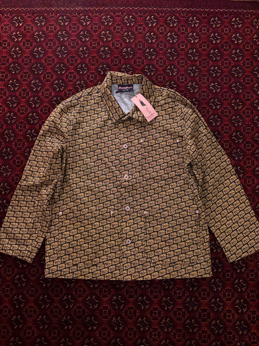 Rowing Blazers Yellow Patterned Button-Up Shirt Jacket